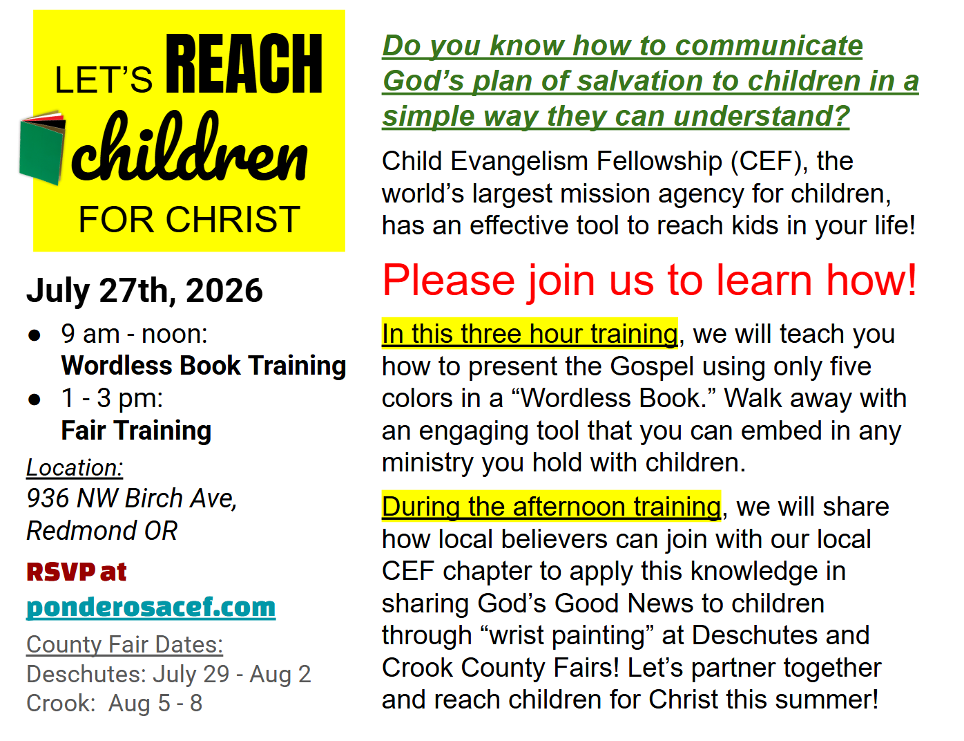 Fair Trng Flyer 27 July 2026